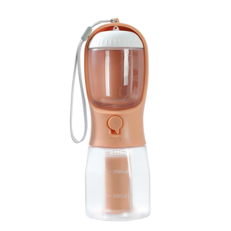 3-in-1 Dog Water Bottle with Food Box & Waste Bag Dispenser – Portable Travel Cup for Pets
