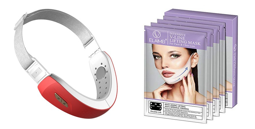 V-Shaped Face Lifting Device – Vibrating EMS Skin Firming & Anti-Aging Tool