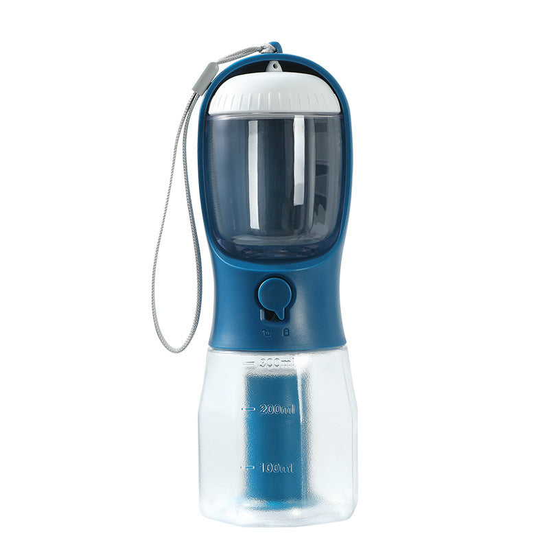 3-in-1 Dog Water Bottle with Food Box & Waste Bag Dispenser – Portable Travel Cup for Pets