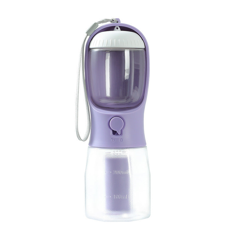 3-in-1 Dog Water Bottle with Food Box & Waste Bag Dispenser – Portable Travel Cup for Pets