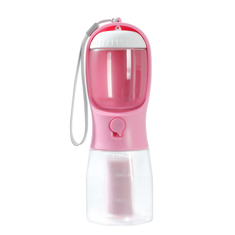 3-in-1 Dog Water Bottle with Food Box & Waste Bag Dispenser – Portable Travel Cup for Pets